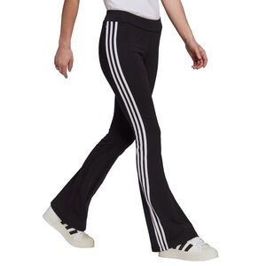 Adidas flared leggings pant black white stripes